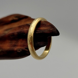 Κλασικό σφυρήλατο 18K επιχρυσωμένο δαχτυλίδι από ασήμι 925 - ασήμι, επιχρυσωμένα, βεράκια, σταθερά - 3