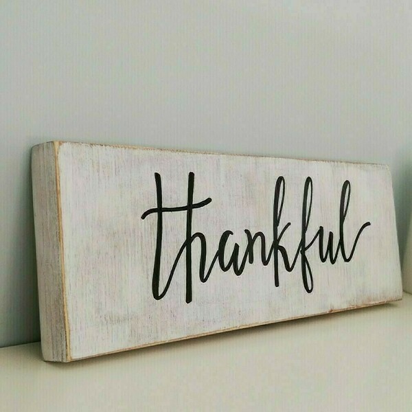 "thankful" - Ξύλινη διακοσμητική πινακίδα 10 × 30 εκ - πίνακες & κάδρα, ξύλινα διακοσμητικά, ξύλινα διακοσμητικά τοίχου - 4