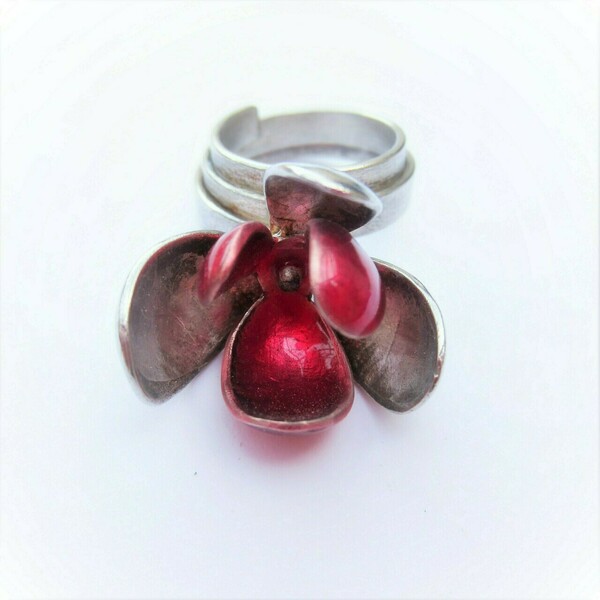 Ασημένιο δαχτυλίδι "Μπουμπούκι" σε 2 χρώματα - ασήμι, ασήμι 925, αγάπη, σταθερά, μεγάλα - 2