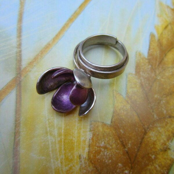 Ασημένιο δαχτυλίδι "Μπουμπούκι" σε 2 χρώματα - ασήμι, ασήμι 925, αγάπη, σταθερά, μεγάλα - 5