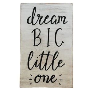 "dream big little one" - Ξύλινη πινακίδα 15 × 25 εκ. για το βρεφικό / παιδικό δωμάτιο / δώρο βάπτισης - πίνακες & κάδρα, δώρα για βάπτιση, δώρο γέννησης