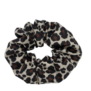 Scrunchie σε λεοπάρ pattern - ύφασμα, λαστιχάκι, για τα μαλλιά