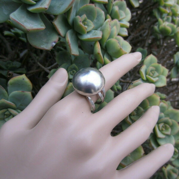 Χειροποίητο ασημένιο δαχτυλίδι "Φούσκα" - ασήμι, ασήμι 925, σταθερά, μεγάλα, δώρα για γυναίκες - 2