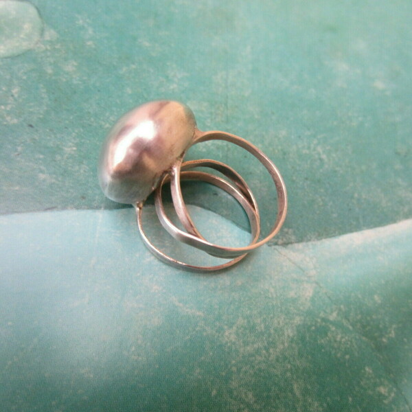 Χειροποίητο ασημένιο δαχτυλίδι "Φούσκα" - ασήμι, ασήμι 925, σταθερά, μεγάλα, δώρα για γυναίκες - 5