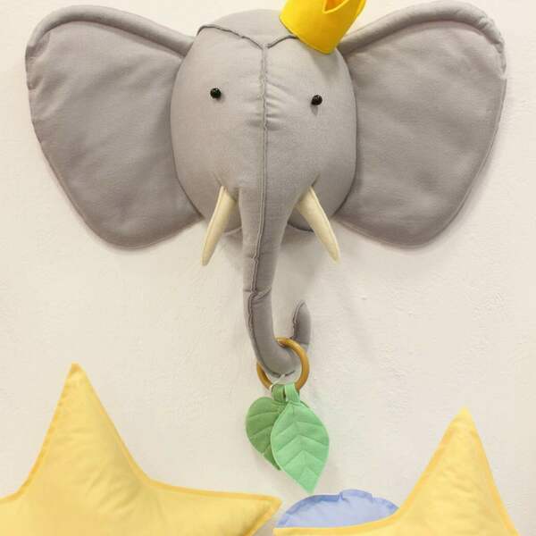 Ελέφαντας γκρι διακοσμητικό κεφάλι για τοίχο - αγόρι, δώρο, τοίχου, διακοσμητικά