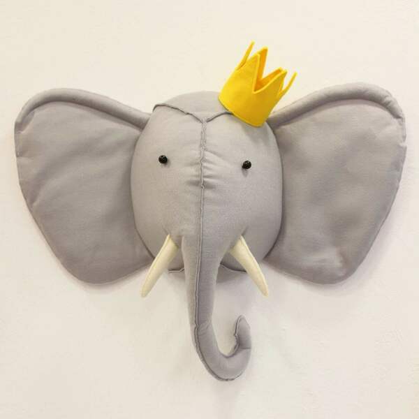 Ελέφαντας γκρι διακοσμητικό κεφάλι για τοίχο - αγόρι, δώρο, τοίχου, διακοσμητικά - 2