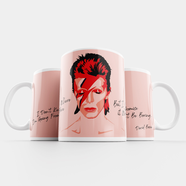 Κούπα με εκτύπωση David Bowie - πορσελάνη, δώρα γενεθλίων, κούπες & φλυτζάνια