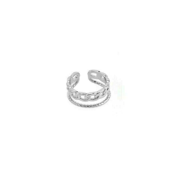 Δαχτυλίδι σε σχήμα αλυσίδα - ορείχαλκος, boho, μπρούντζος, επιροδιωμένα, αυξομειούμενα - 2