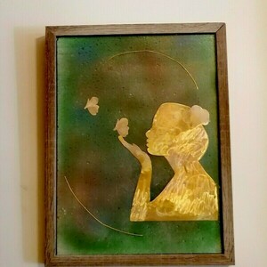 Χειροποίητο Κάδρο "Το Κορίτσι" από μέταλλο - πίνακες & κάδρα, χειροποίητα - 2