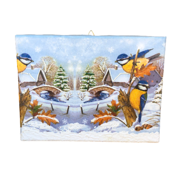 Χριστουγεννιάτικο καδράκι Χιονισμένες Γέγυρες με φωτάκια - χειροποίητα, διακοσμητικά, χριστουγεννιάτικα δώρα, πρωτότυπα δώρα