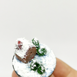 Δαχτυλίδι χιονισμένο τοπίο - πηλός, μεγάλα, αυξομειούμενα - 2