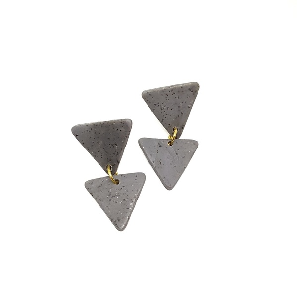 Elegant triangle μικρό κρεμαστό. - πηλός, μικρά, boho, κρεμαστά, faux bijoux