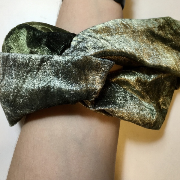 Handmade Headband Velvet Green - headbands - 4