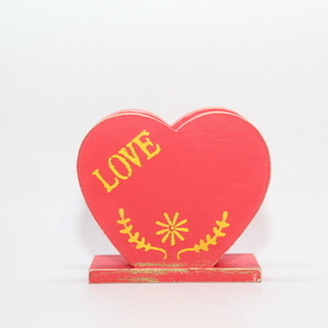 Ξύλινη χαρτοπετσετοθήκη-καρδιά με χρώματα κιμωλίας - ξύλο, οργάνωση & αποθήκευση