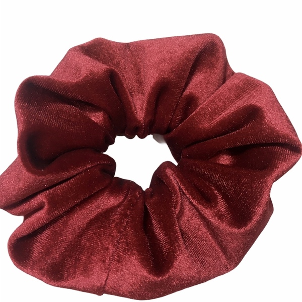 Handmade Scrunchie Velvet Red - λαστιχάκια μαλλιών