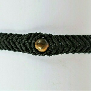 macrame βραχιόλι με ημιπολύτιμη χάντρα μάτι της τίγρης - ημιπολύτιμες πέτρες, μακραμέ, δώρα για άντρες, αυξομειούμενα - 2