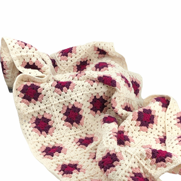 Πλέκτη κουβερτούλα μοτίβο της γιαγιάς παιδικό ριχταρι grannysquare - κορίτσι, πλεκτή, δώρα για μωρά, κουβέρτες