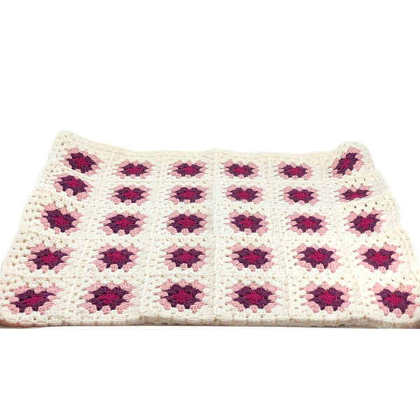 Πλέκτη κουβερτούλα μοτίβο της γιαγιάς παιδικό ριχταρι grannysquare - κορίτσι, πλεκτή, δώρα για μωρά, κουβέρτες - 2