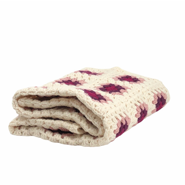 Πλέκτη κουβερτούλα μοτίβο της γιαγιάς παιδικό ριχταρι grannysquare - κορίτσι, πλεκτή, δώρα για μωρά, κουβέρτες - 3