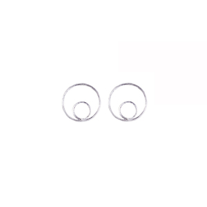 Καρφωτά χειροποίητα σκουλαρίκια κρίκοι από ασήμι 925 με κύκλους - ασήμι, επάργυρα, καρφωτά, μικρά
