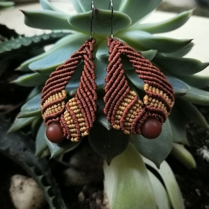 Σκουλαρίκια μακραμέ boho "δάκρυ" / earrings - μακραμέ, μακριά, boho, κρεμαστά, μεγάλα - 2