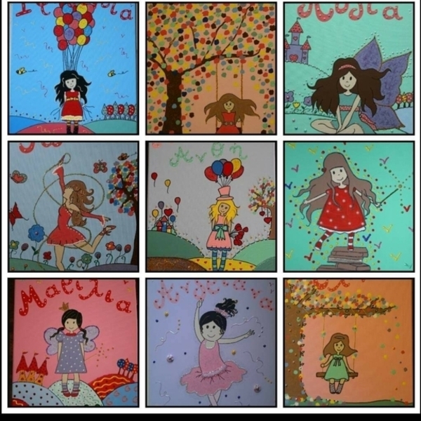 Χειροποιητοι ονομαστικοι πινακες ζωγραφικης για παιδιά - πίνακες & κάδρα, κορίτσι, αγόρι, προσωποποιημένα, παιδικά κάδρα