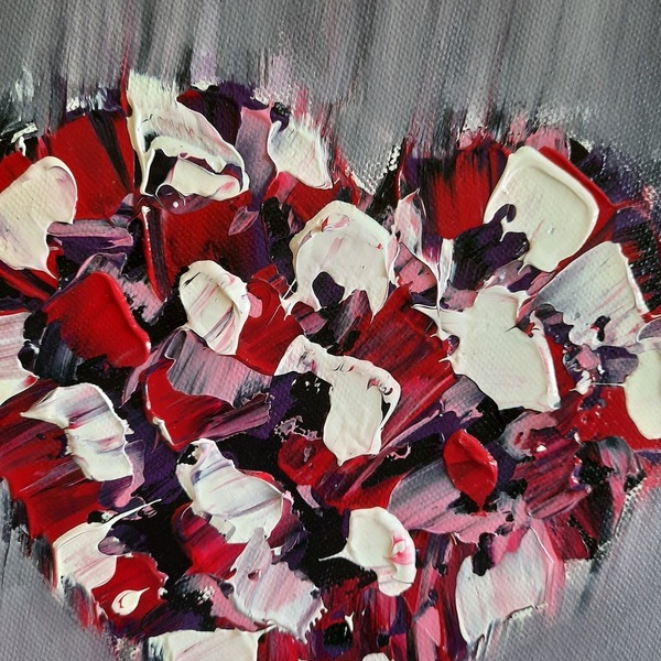 Χειροποίητος πίνακας ζωγραφικης - καρδιά - πίνακες & κάδρα, πίνακες ζωγραφικής - 2