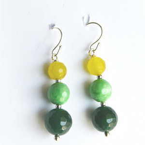 Τριπλά σκουλαρίκια πράσινα - statement, ασήμι, ημιπολύτιμες πέτρες, πέτρες, romantic, boho, ethnic, κρεμαστά - 3