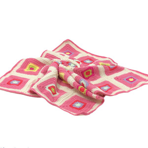 Κουβέρτα λίκνου & κούνιας καρότσι χειροποίητη πλέκτη ροζ 0,90x0,90 - δώρο, βρεφικά, προίκα μωρού - 3