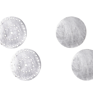 Καρφωτά χειροποίητα σκουλαρίκια επίπεδοι δίσκοι από ασήμι 925 - ασήμι, επάργυρα, φλουρί, χειροποίητα, καρφωτά - 2