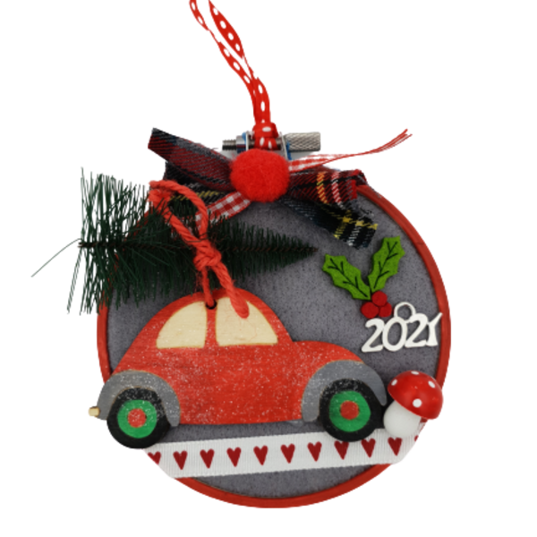 Πρωτότυπο στολίδι | γούρι 2021 | Χριστουγέννων αυτοκίνητο - διακοσμητικό, αυτοκίνητα, χριστουγεννιάτικα δώρα, γούρια - 3