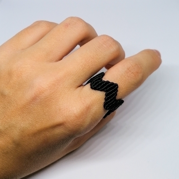 Μακραμέ δαχτυλίδι ζικ ζακ - μακραμέ, boho, αυξομειούμενα, φθηνά - 2