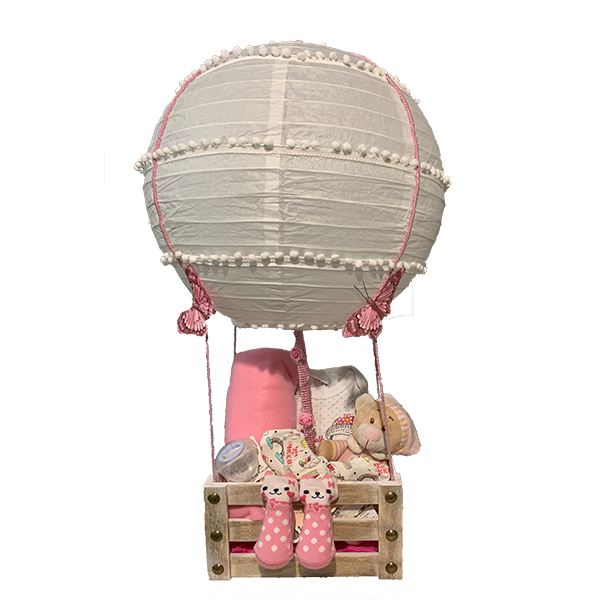 Χειροποίητο Επιτραπέζιο Φωτιστικό Αερόστατο Παιδικού Δωματίου Με Σετ Δώρου Για Νεογέννητο Κορίτσι 40εκ. - κορίτσι, αγόρι, αερόστατο, σετ δώρου, οροφής, παιδικά φωτιστικά, φωτιστικά οροφής