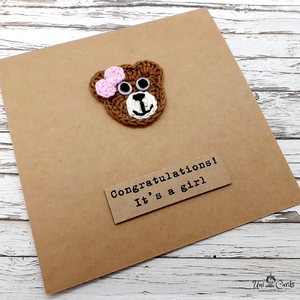 Κάρτα για νεογέννητα - Αρκουδάκι - αρκουδάκι, γενέθλια, βρεφικά, γέννηση, ευχετήριες κάρτες - 4