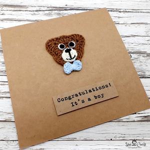 Κάρτα για νεογέννητα - Αρκουδάκι - αρκουδάκι, γενέθλια, βρεφικά, γέννηση, ευχετήριες κάρτες - 5