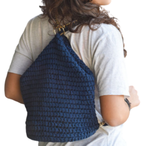 Τσάντα Backpack μπλε. - πλάτης, σακίδια πλάτης, μεγάλες, all day, πλεκτές τσάντες - 2