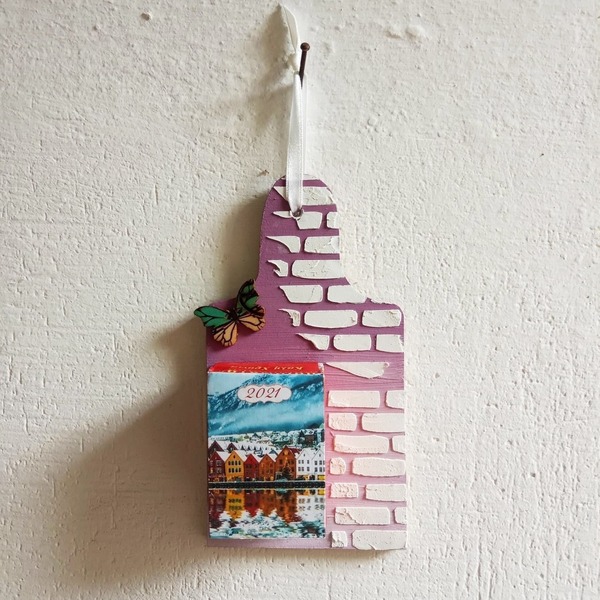 Ξύλο κοπής-ημερολόγιο μωβ 2021 - διακοσμητικά, ξύλα κοπής, χριστουγεννιάτικα δώρα - 2