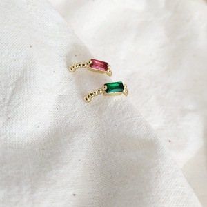 Σκουλαρίκια "ear cuff" με ζιργκόν - επιχρυσωμένα, ορείχαλκος, μικρά, φθηνά - 2