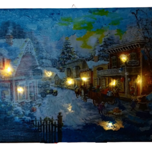 Φωτιζόμενο χριστουγεννιάτικο καδράκι σε καμβά 24 χ 30 εκατοστά - πίνακες & κάδρα, σπίτι, διακοσμητικά, χριστούγεννα - 3
