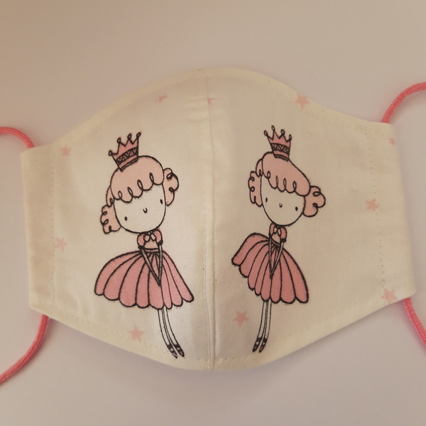 Παιδική μάσκα με πριγκίπισσες - βαμβάκι, κορίτσι, για παιδιά, μάσκες προσώπου