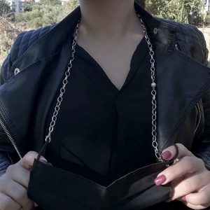Αλυσίδα ατσάλινη για μάσκα προσώπου - μαργαριτάρι, γυναικεία