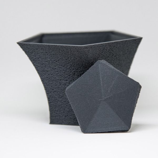 Twisted Desktop Γλαστράκι / Textured grey PLA - πλαστικό, κασπώ, 3d εκτύπωση - 3