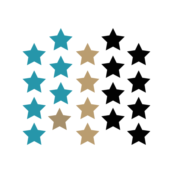 Αυτοκόλλητα Τοίχου Πετρόλ, Χρυσά και Μαύρα Αστέρια από βινύλιο Σετ 20 Τεμαχίων 7x7εκ - αγόρι, αστέρι, διακοσμητικά, αυτοκόλλητα