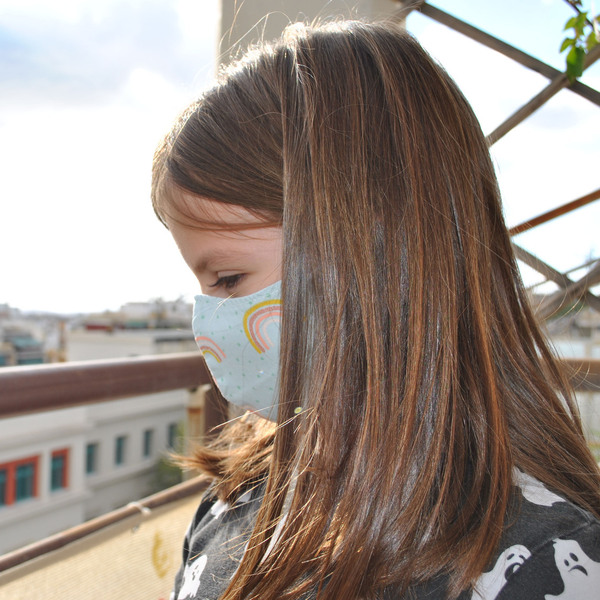 Παιδική μάσκα προστασίας ουράνιο τόξο - κορίτσι