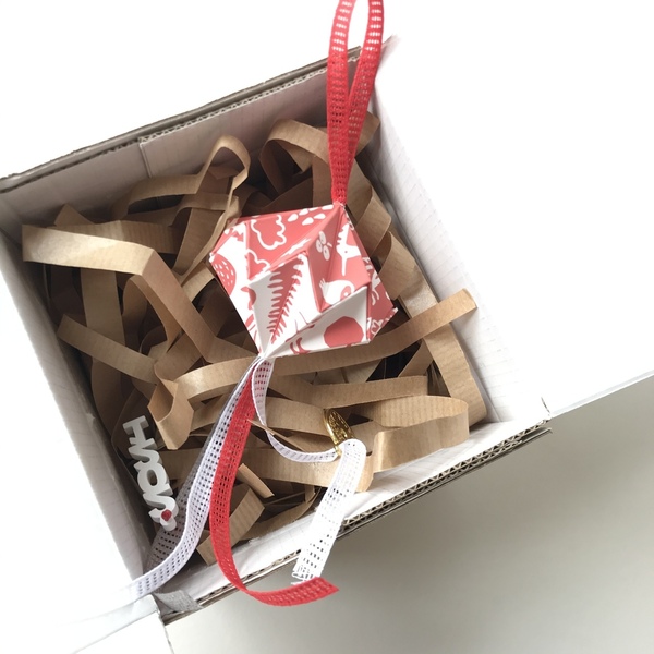 Στολίδι - γούρι origami - χειροποίητα, minimal, χριστουγεννιάτικο - 2