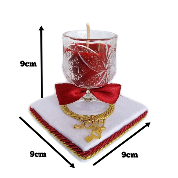 Γούρι 2022 αρωματικό κερί σε λευκή βάση 9×9×9cm - αρωματικό, χριστουγεννιάτικα δώρα, κεριά & κηροπήγια - 5
