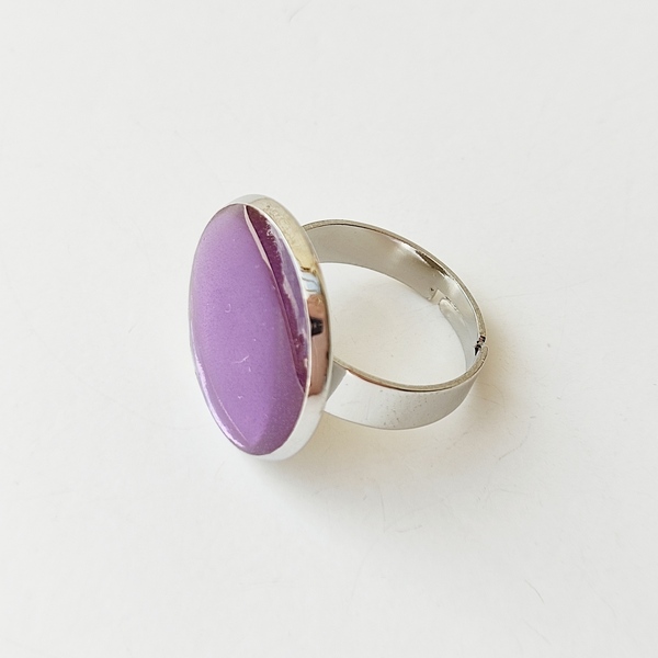 Δαχτυλίδι με μωβ υγρό γυαλί - γυαλί, αυξομειούμενα, φθηνά - 3