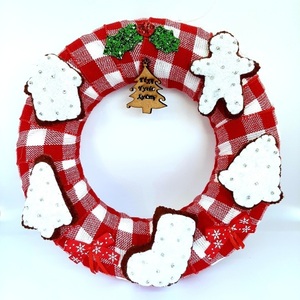 Χριστουγεννιάτικο στεφάνι cookies - διακοσμητικά, στεφάνια, γκλίτερ