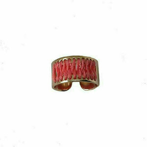 Χειροποίητο δαχτυλίδι με ροζ κλωστή - ορείχαλκος, επάργυρα, μικρά, αυξομειούμενα, φθηνά