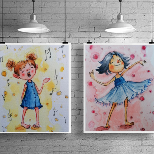 Μπαλαρίνα - artprint A5 - πίνακες & κάδρα, κορίτσι, αφίσες, μπαλαρίνα, παιδικά κάδρα - 5